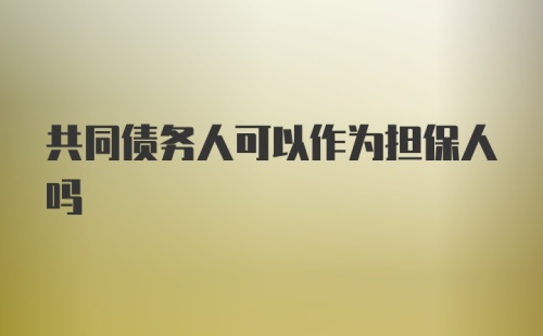 共同债务人可以作为担保人吗