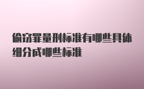 偷窃罪量刑标准有哪些具体细分成哪些标准