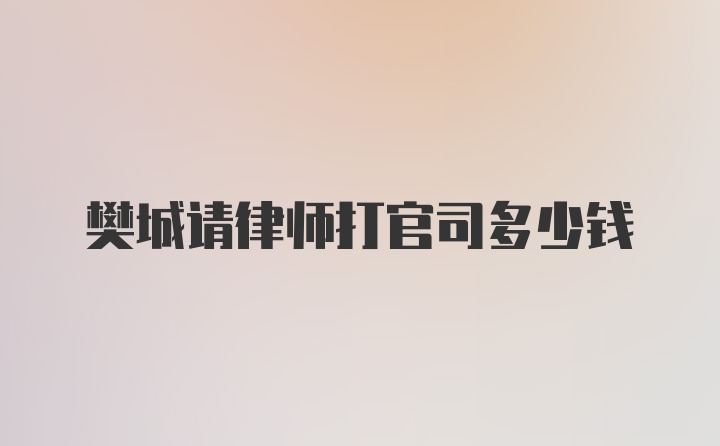 樊城请律师打官司多少钱