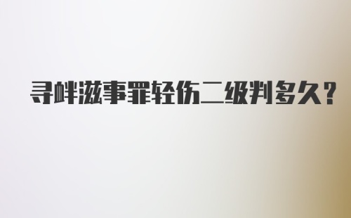 寻衅滋事罪轻伤二级判多久？