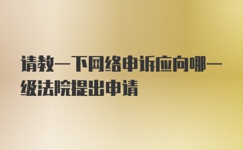 请教一下网络申诉应向哪一级法院提出申请