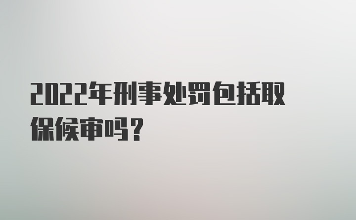 2022年刑事处罚包括取保候审吗？