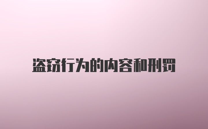 盗窃行为的内容和刑罚