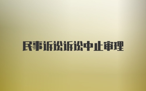 民事诉讼诉讼中止审理