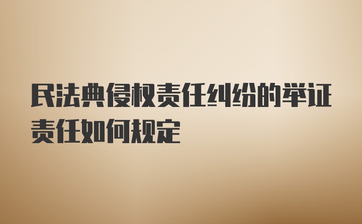 民法典侵权责任纠纷的举证责任如何规定