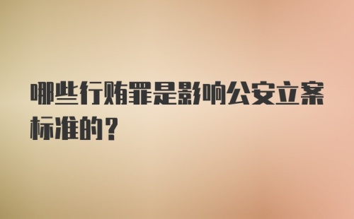 哪些行贿罪是影响公安立案标准的？