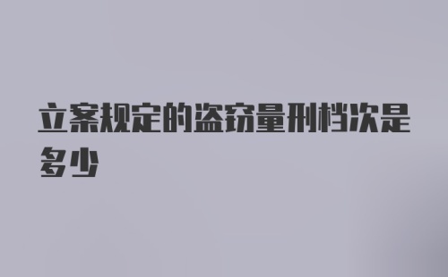 立案规定的盗窃量刑档次是多少