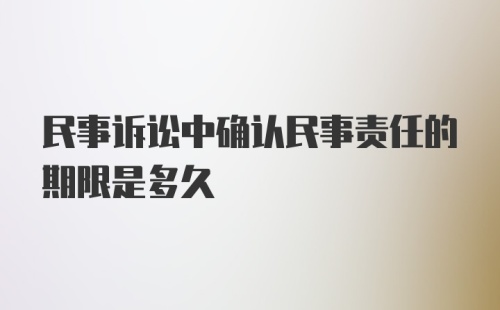 民事诉讼中确认民事责任的期限是多久