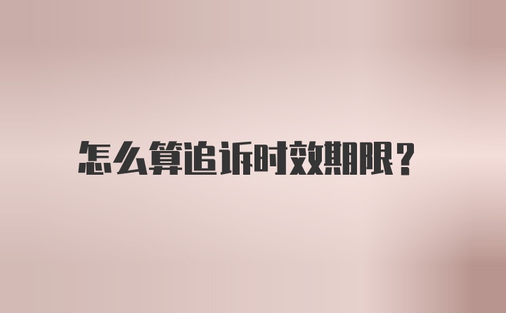 怎么算追诉时效期限?