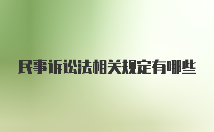 民事诉讼法相关规定有哪些