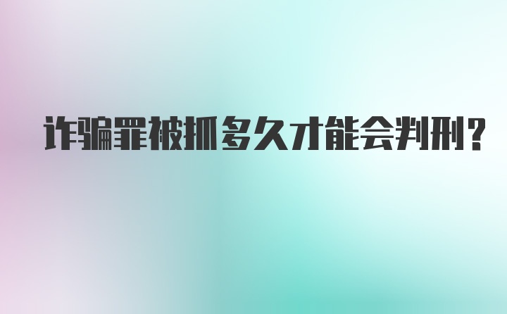 诈骗罪被抓多久才能会判刑？