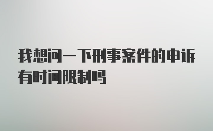 我想问一下刑事案件的申诉有时间限制吗