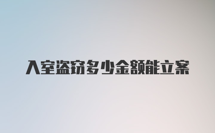 入室盗窃多少金额能立案