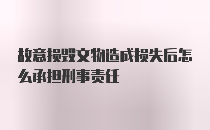 故意损毁文物造成损失后怎么承担刑事责任