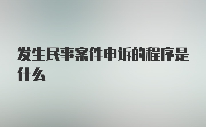 发生民事案件申诉的程序是什么