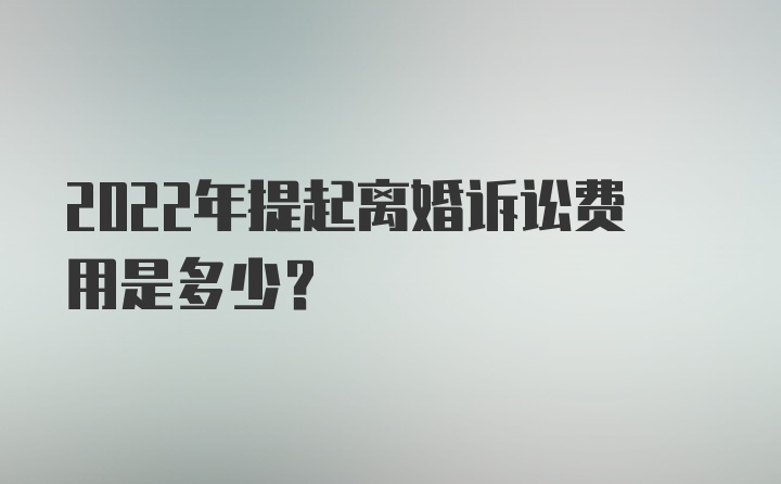 2022年提起离婚诉讼费用是多少？