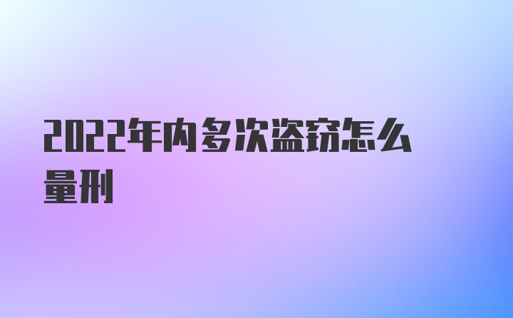 2022年内多次盗窃怎么量刑