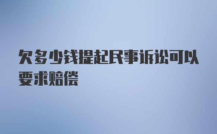 欠多少钱提起民事诉讼可以要求赔偿