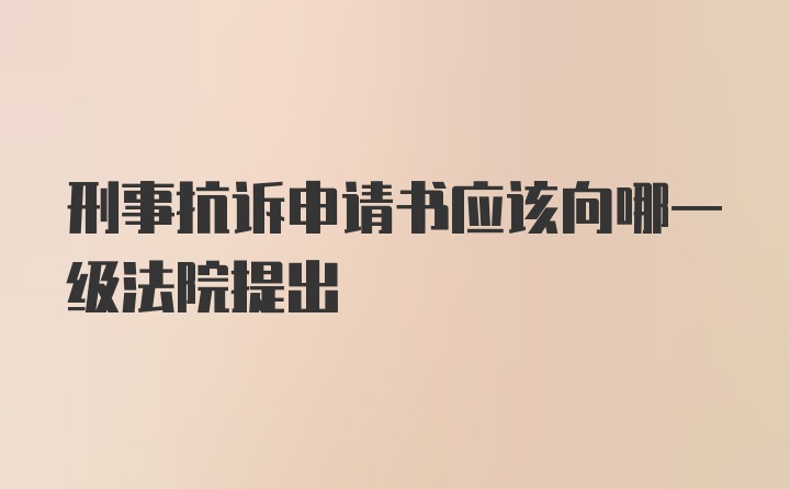 刑事抗诉申请书应该向哪一级法院提出