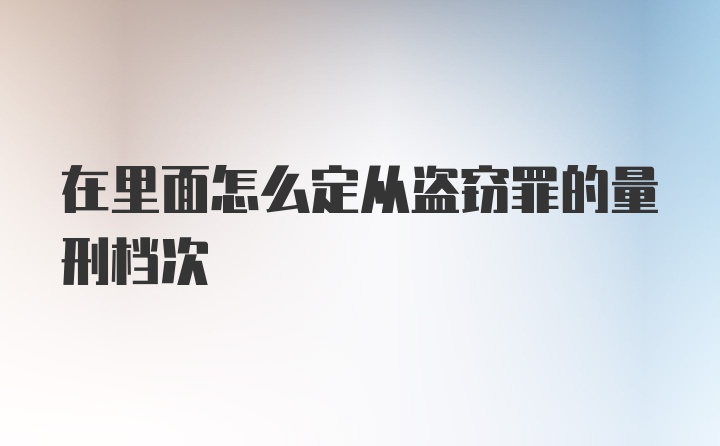 在里面怎么定从盗窃罪的量刑档次