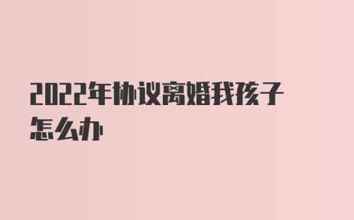 2022年协议离婚我孩子怎么办