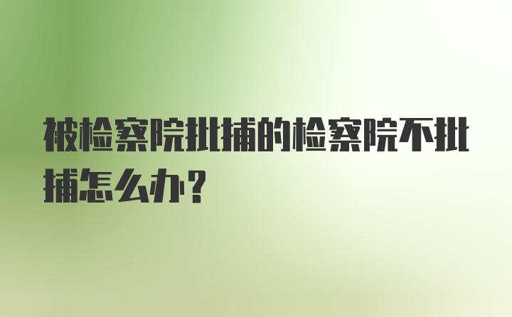 被检察院批捕的检察院不批捕怎么办？