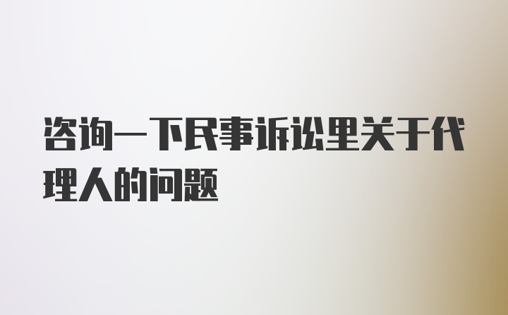 咨询一下民事诉讼里关于代理人的问题