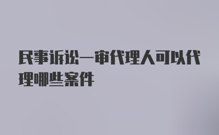 民事诉讼一审代理人可以代理哪些案件