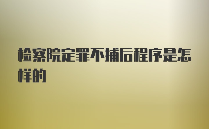 检察院定罪不捕后程序是怎样的