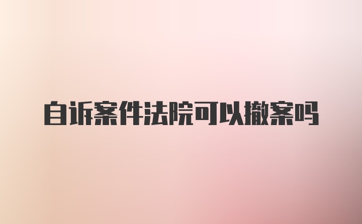 自诉案件法院可以撤案吗