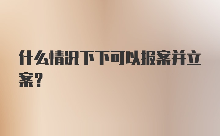 什么情况下下可以报案并立案？