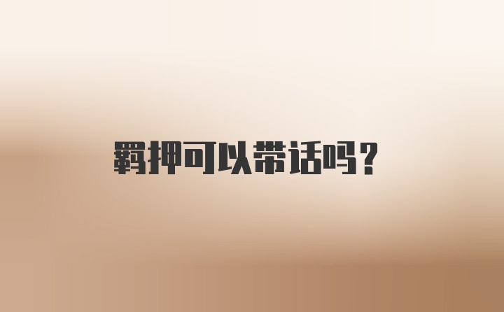 羁押可以带话吗？