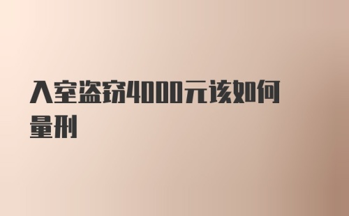 入室盗窃4000元该如何量刑