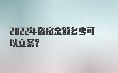 2022年盗窃金额多少可以立案？