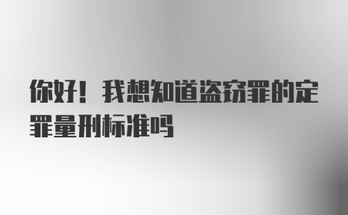 你好！我想知道盗窃罪的定罪量刑标准吗