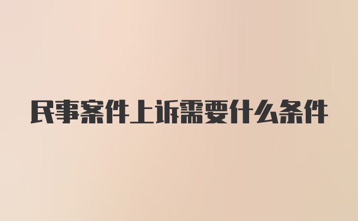 民事案件上诉需要什么条件