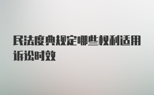 民法度典规定哪些权利适用诉讼时效