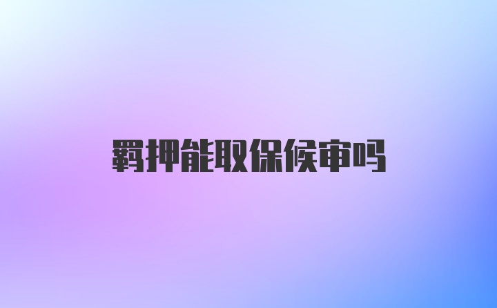 羁押能取保候审吗