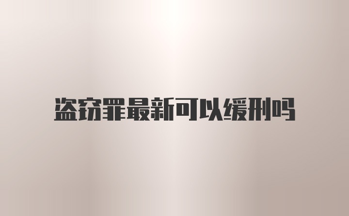 盗窃罪最新可以缓刑吗