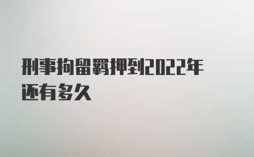 刑事拘留羁押到2022年还有多久