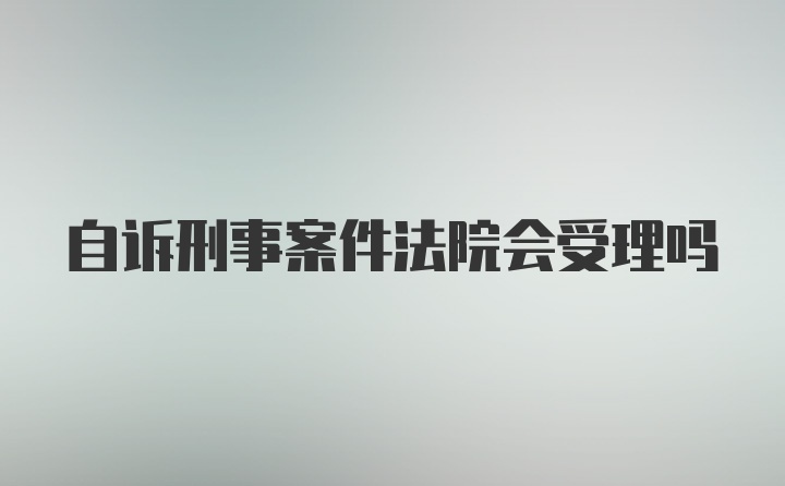 自诉刑事案件法院会受理吗