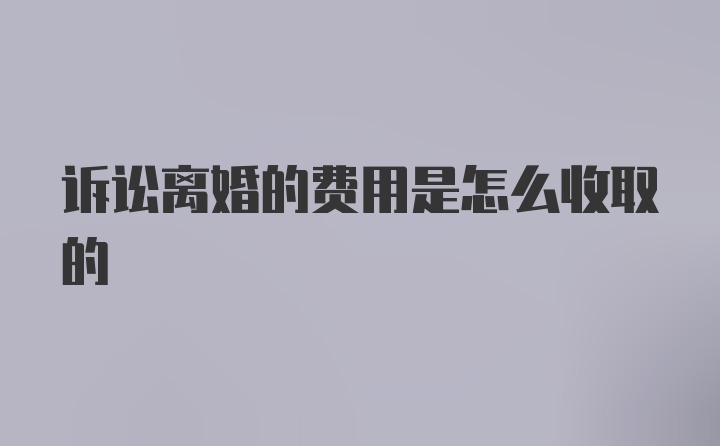 诉讼离婚的费用是怎么收取的