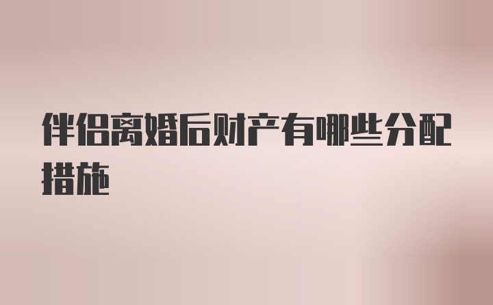 伴侣离婚后财产有哪些分配措施