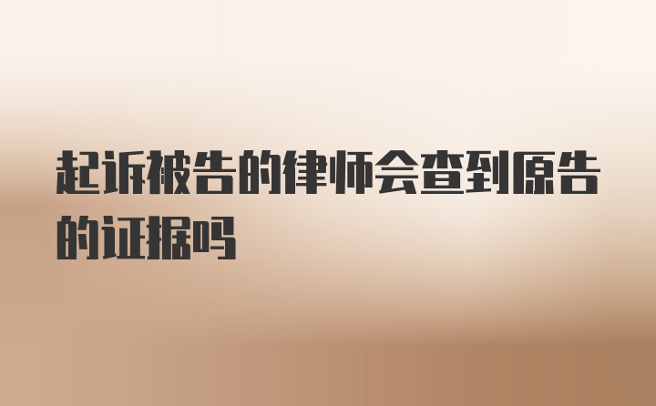 起诉被告的律师会查到原告的证据吗