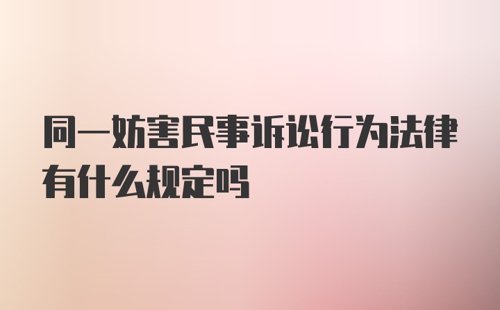 同一妨害民事诉讼行为法律有什么规定吗