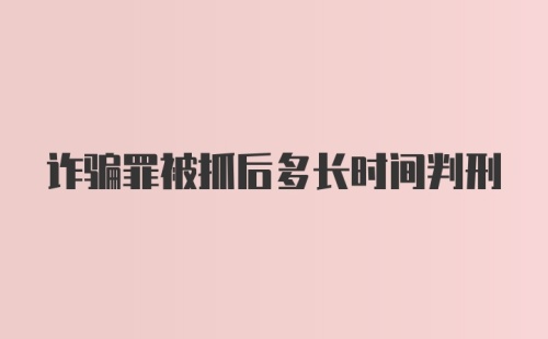 诈骗罪被抓后多长时间判刑