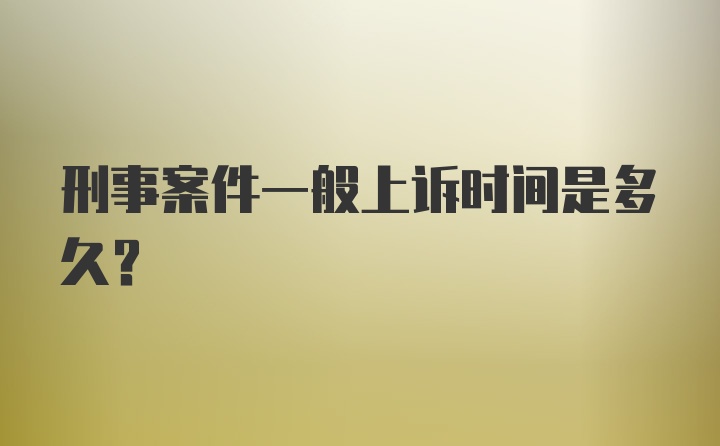 刑事案件一般上诉时间是多久？