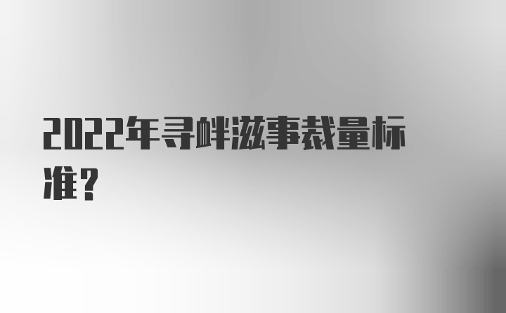 2022年寻衅滋事裁量标准？