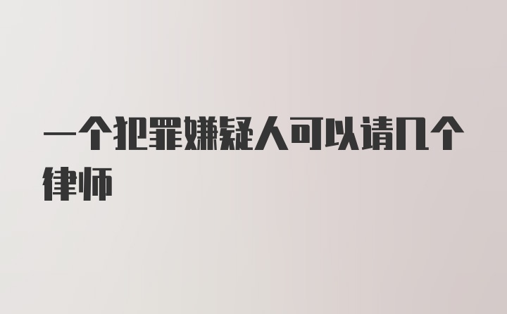 一个犯罪嫌疑人可以请几个律师