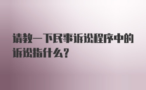 请教一下民事诉讼程序中的诉讼指什么？